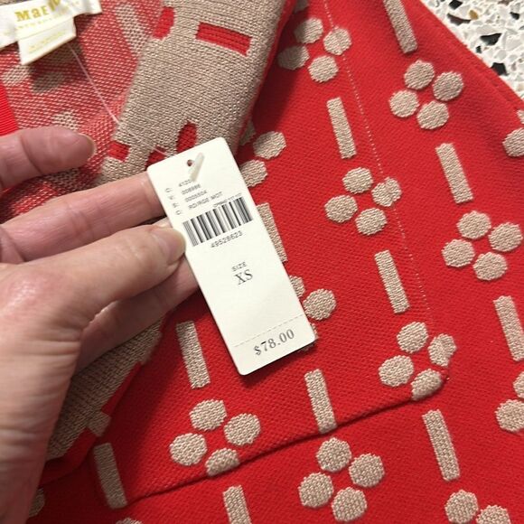 NWT Anthropologie Maeve quant mini a line orange geo print skirt knit XS - Picture 8 of 9